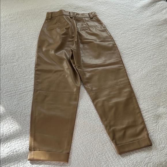 Zara Brown Pleather High Waisted Pants Size XS see messenger below 👇 - Picture 5 of 7